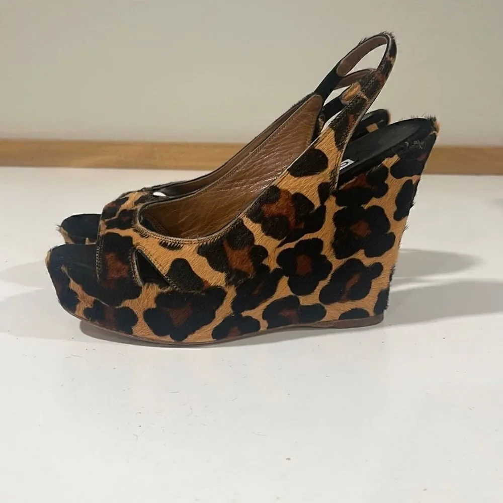 Lautre Chose Wedge Animal Print Shoes